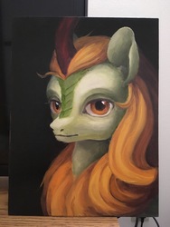 Size: 4032x3024 | Tagged: safe, artist:amarthgul, autumn blaze, kirin, g4, sounds of silence, bust, canvas, irl, painting, photo, portrait, solo, traditional art