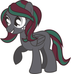 Size: 3706x3856 | Tagged: safe, artist:cakonde, oc, oc only, oc:suzzy pome, pegasus, pony, 2019 community collab, derpibooru community collaboration, female, folded wings, high res, mare, raised hoof, simple background, smiling, solo, standing, transparent background