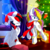 Size: 1800x1800 | Tagged: safe, artist:heddopen, oc, oc only, oc:glittery, oc:sprinkles, pegasus, pony, unicorn, candy, candy cane, chest fluff, christmas, christmas tree, clothes, duo, female, food, hat, holiday, mare, present, santa hat, scarf, smiling, snow, tree, winter