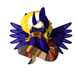 Size: 888x839 | Tagged: safe, artist:iguessimabronynow, oc, oc:time vortex (kaifloof), alicorn, pony, alicorn oc, base used, chibi, clothes, gift art, glasses, scarf, simple background, transparent background