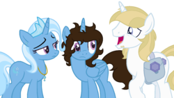 Size: 1092x615 | Tagged: safe, artist:joystick12, oc, oc:shooting star (joystick12), offspring, parent:prince blueblood, parent:trixie, parents:bluetrix