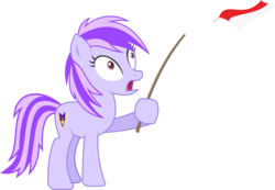 Size: 5002x3457 | Tagged: safe, oc, oc only, oc:aegis shield, earth pony, pony, 2019 community collab, derpibooru community collaboration, female, flag, indonesia, indonesian, mare, shocked, simple background, solo, standing, stick, transparent background