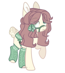 Size: 1948x2200 | Tagged: safe, artist:airymarshmallow, oc, oc only, earth pony, pony, bridle, clothes, deer tail, female, saddle, simple background, socks, solo, striped socks, tack, white background