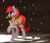 Size: 2324x2000 | Tagged: safe, artist:arctic-fox, artist:up1ter, oc, oc only, oc:up1ter, earth pony, pony, bell, bell collar, candy, candy cane, collar, female, food, halter, harness, high res, mare, snow, snowfall, solo, tack