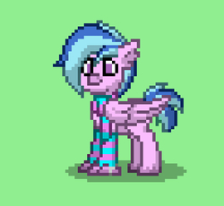 Size: 432x397 | Tagged: safe, silverstream, hippogriff, pony, pony town, g4, clothes, greyriver, rule 63, scarf, simple background, socks, striped socks
