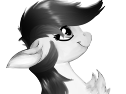 Size: 1600x1200 | Tagged: safe, artist:brainiac, roseluck, pony, g4, black and white, chest fluff, female, grayscale, monochrome, solo