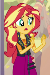 Size: 214x316 | Tagged: safe, screencap, sunset shimmer, display of affection, equestria girls, g4, my little pony equestria girls: better together, cropped, female, solo