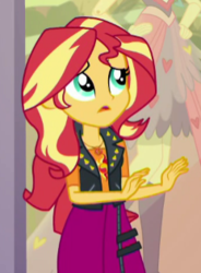 Size: 232x315 | Tagged: safe, screencap, sunset shimmer, display of affection, equestria girls, g4, my little pony equestria girls: better together, cropped, female, solo