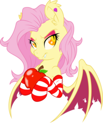 Size: 7152x8564 | Tagged: safe, artist:dfectivedvice, artist:glitchking123, fluttershy, bat pony, pony, g4, .ai available, .svg available, absurd resolution, apple, clothes, fangs, female, food, fruit, simple background, socks, solo, striped socks, transparent background, vector