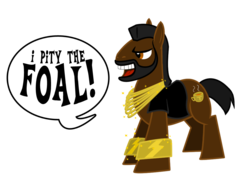 Size: 1024x768 | Tagged: safe, artist:tom-turbo, pony, a-team, beard, catchphrase, facial hair, i pity the fool, jewelry, mr. t, necklace, ponified