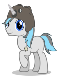 Size: 954x1153 | Tagged: safe, artist:typhewn, oc, oc only, oc:august, pony, unicorn, 2019 community collab, derpibooru community collaboration, hat, raised hoof, show accurate, simple background, solo, transparent background