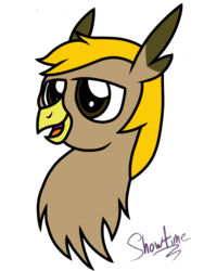 Size: 1536x2048 | Tagged: safe, artist:showtimeandcoal, oc, oc only, oc:pad, griffon, bust, commission, digital art, simple background, solo, white background