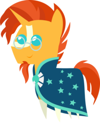 Size: 1186x1460 | Tagged: safe, artist:sketchmcreations, sunburst, pony, g4, cloak, clothes, glasses, inkscape, male, pointy ponies, simple background, solo, stallion, transparent background, vector