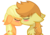 Size: 686x476 | Tagged: safe, artist:sapphireartemis, applejack, braeburn, pony, g4, applecest, female, floppy ears, incest, male, nuzzling, ship:braejack, shipping, simple background, story included, straight, transparent background, white outline