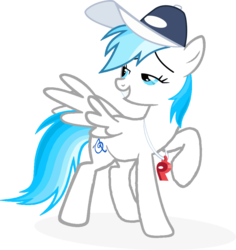 Size: 869x919 | Tagged: safe, artist:snowy-arc, oc, oc only, oc:lesa castle, pegasus, pony, base used, cap, female, hat, mare, simple background, solo, transparent background, whistle