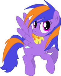 Size: 3655x4513 | Tagged: safe, artist:cyanlightning, spitfire, oc, oc only, oc:electric aura, pegasus, pony, 2019 community collab, derpibooru community collaboration, g4, .svg available, absurd resolution, ear fluff, female, flying, mare, plushie, simple background, solo, spread wings, transparent background, vector, wings