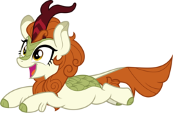 Size: 4567x3000 | Tagged: safe, artist:cloudy glow, autumn blaze, kirin, g4, sounds of silence, .ai available, awwtumn blaze, cloven hooves, colored hooves, cute, female, leaping, open mouth, simple background, solo, transparent background, vector