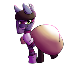 Size: 3234x2723 | Tagged: safe, artist:tkitten16, limestone pie, earth pony, pony, g4, clothes, crossover, evil smile, female, gloves, grin, hat, high res, mario and luigi, pants, popple, sack, simple background, smiling, solo, super mario bros., transparent background