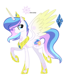 Size: 992x1200 | Tagged: safe, artist:x-dainichi-x, oc, oc only, oc:mythical, alicorn, hybrid, pony, hoof shoes, interspecies offspring, male, offspring, parent:discord, parent:princess celestia, parents:dislestia, simple background, solo, stallion, transparent background