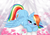 Size: 3465x2454 | Tagged: safe, alternate character, alternate version, artist:rioshi, artist:sparkling_light, artist:starshade, rainbow dash, pegasus, pony, g4, ass up, bed, bedroom eyes, blushing, cute, cutie mark, dashabetes, female, flower petals, high res, looking at you, mare, sexy, solo, stupid sexy rainbow dash, wing fluff, wings, ych result