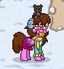 Size: 130x141 | Tagged: safe, oc, oc:zizi horse, pony, pony town, animated, clothes, cookie, cute, food, gif, pixel art, solo