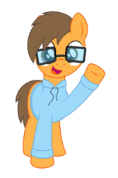 Size: 1000x1500 | Tagged: safe, artist:m.w., derpibooru exclusive, oc, oc only, earth pony, pony, 2019 community collab, derpibooru community collaboration, clothes, glasses, male, raised hoof, simple background, smiling, solo, stallion, transparent background, vector, waving