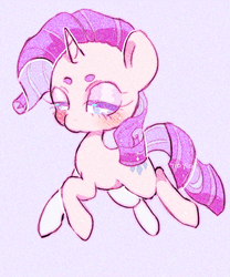 Size: 500x600 | Tagged: safe, artist:yioyio, rarity, pony, g4, beanbrows, chibi, eyebrows, female, lidded eyes, solo, starry eyes, wingding eyes