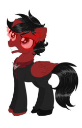 Size: 2250x3500 | Tagged: safe, oc, oc only, oc:kervin, pegasus, pony, high res, male, pegasus oc, red and black oc, simple background, solo, stallion, transparent background