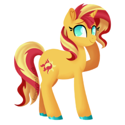 Size: 1500x1500 | Tagged: safe, artist:fannytastical, sunset shimmer, pony, unicorn, g4, colored hooves, female, mare, no pupils, simple background, smiling, solo, transparent background