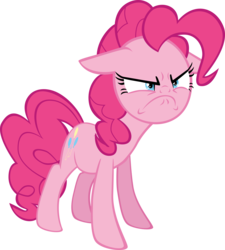 Size: 9000x10000 | Tagged: safe, artist:ace play, pinkie pie, earth pony, pony, g4, rock solid friendship, >:c, absurd resolution, angry, floppy ears, frown, simple background, transparent background, vector