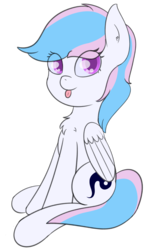 Size: 1317x2165 | Tagged: safe, artist:eyeburn, oc, oc only, oc:starburn, pegasus, pony, 2019 community collab, derpibooru community collaboration, :p, folded wings, looking at you, silly, simple background, sitting, solo, tongue out, transparent background, wings