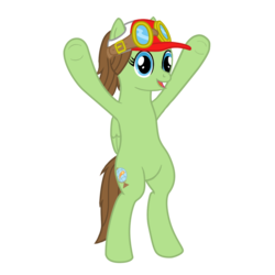 Size: 1200x1200 | Tagged: safe, artist:starkcontrast, derpibooru exclusive, oc, oc only, oc:stark's mom, pegasus, pony, 2019 community collab, derpibooru community collaboration, bipedal, goggles, hat, simple background, solo, standing up, transparent background
