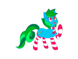 Size: 2000x1500 | Tagged: safe, artist:elastiboy, artist:xrossolaris, oc, oc only, oc:land cruiser, earth pony, pony, 2019 community collab, derpibooru community collaboration, clothes, cutie mark, female, holiday, looking up, scarf, simple background, socks, solo, striped socks, transparent background