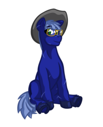 Size: 1210x1500 | Tagged: safe, artist:texasuberalles, derpibooru exclusive, oc, oc only, earth pony, pony, 2019 community collab, derpibooru community collaboration, cowboy hat, glasses, hat, looking at you, male, ponysona, scar, simple background, sitting, solo, stallion, transparent background, underhoof, unshorn fetlocks
