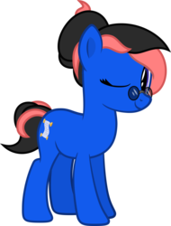 Size: 2281x3000 | Tagged: safe, artist:cyberapple456, derpibooru exclusive, oc, oc only, oc:scribe pen, pony, 2019 community collab, derpibooru community collaboration, glasses, high res, looking at you, male, one eye closed, show accurate, simple background, solo, transparent background, trap, vector, wink