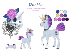 Size: 3500x2500 | Tagged: safe, artist:jackiebloom, oc, oc only, oc:diletto, pony, unicorn, baby, baby pony, colt, high res, male, offspring, parent:princess cadance, parent:shining armor, parents:shiningcadance, reference sheet, solo, stallion