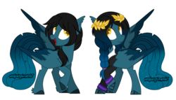 Size: 800x456 | Tagged: safe, artist:t-aroutachiikun, oc, oc only, oc:mystic flare, pegasus, pony, clothes, laurel wreath, male, simple background, solo, stallion, transparent background