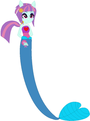 Size: 558x745 | Tagged: safe, artist:firestarartist, artist:selenaede, artist:user15432, sunny flare, mermaid, equestria girls, g4, base used, clothes, crystal prep shadowbolts, cutie mark on human, fins, hasbro, hasbro studios, jewelry, mermaid tail, mermaidized, necklace, pearl necklace, ponied up, pony ears, simple background, solo, species swap, white background