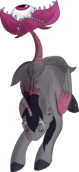 Size: 2182x4748 | Tagged: safe, artist:overlord pony, oc, oc only, oc:absinthe noise, pony, augmented tail, female, heiwana poni, mare, nightmare fuel, simple background, solo, transparent background