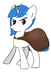 Size: 900x1263 | Tagged: safe, artist:osha, oc, oc only, oc:clear sky, pony, unicorn, cloak, clothes, female, mare, simple background, solo, transparent background
