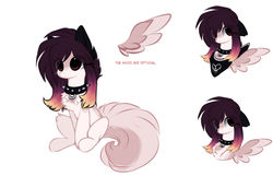 Size: 1920x1233 | Tagged: safe, artist:php146, oc, oc only, oc:ayaka, earth pony, pegasus, pony, chest fluff, collar, female, mare, ponified, simple background, solo, species swap, spiked collar, white background