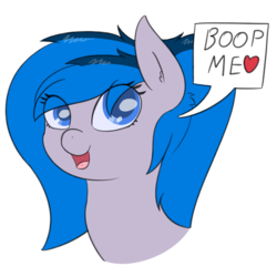 Size: 1963x1962 | Tagged: safe, artist:eyeburn, oc, oc only, oc:rennie, pony, bronybait, bust, cute, dialogue, imminent boop, looking at you, portrait, solo
