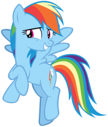 Size: 4639x5422 | Tagged: safe, artist:andoanimalia, rainbow dash, pegasus, pony, g4, school daze, absurd resolution, embarrassed, female, mare, simple background, smiling, solo, transparent background, vector