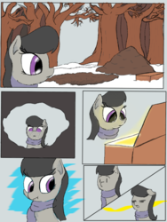 Size: 768x1024 | Tagged: safe, artist:mrleft, octavia melody, oc, oc:justice swift, earth pony, pony, comic:swift revival, g4, comic, dirt, female, implied disposal, implied pooping, mare, post-vore, predtavia