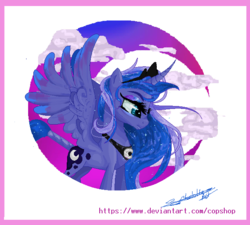 Size: 622x560 | Tagged: safe, artist:copshop, princess luna, pony, g4, base used, concave belly, curved horn, female, horn, mare, pixel art, slender, solo, thin