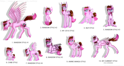 Size: 5000x2682 | Tagged: safe, artist:natikop, oc, oc only, oc:natikop, pegasus, pony, anime style, chest fluff, chibi, eyes closed, female, freckles, glasses, mare, open mouth, raised hoof, show accurate, simple background, solo, style comparison, style emulation, transparent background, unshorn fetlocks