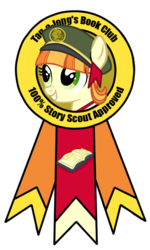 Size: 373x623 | Tagged: safe, tag-a-long, pony, g4, approval, badge, charity, female, filly, filly guides, freckles, smiling, solo, thin mint, vector