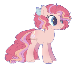 Size: 450x400 | Tagged: safe, artist:biitt, pinkie pie, earth pony, pony, g4, alternate design, bow, female, hair bow, simple background, solo, transparent background