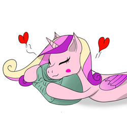 Size: 1600x1600 | Tagged: safe, artist:m3g4, princess cadance, pony, g4, blushing, diaper, diaper fetish, diaper package, female, fetish, non-baby in diaper, simple background, solo, white background