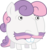 Size: 3000x3189 | Tagged: safe, artist:johnjoseco, artist:negatif22, sweetie belle, crab pony, pony, g4, cursed image, face, facial hair, fusion, head, high res, meme, moustache, nigel thornberry, not salmon, simple background, smashing (meme), smiling, transparent background, vector, wat, what has science done, why